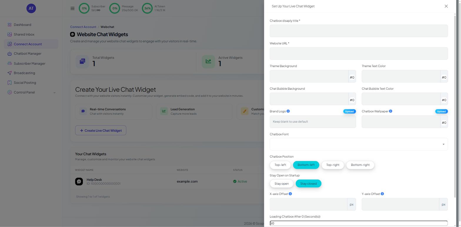 The Set Up Your Live Chat