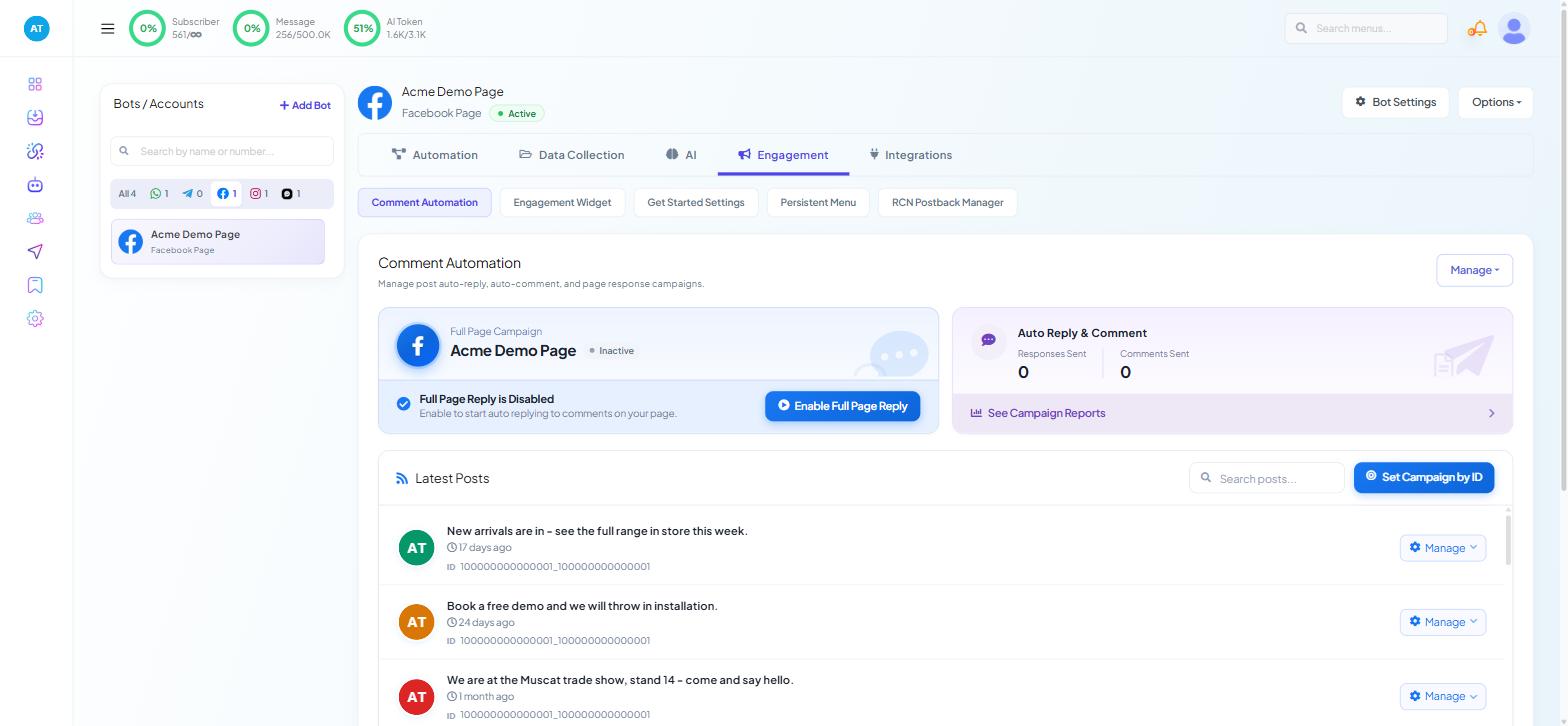 Comment Automation for a Facebook Page