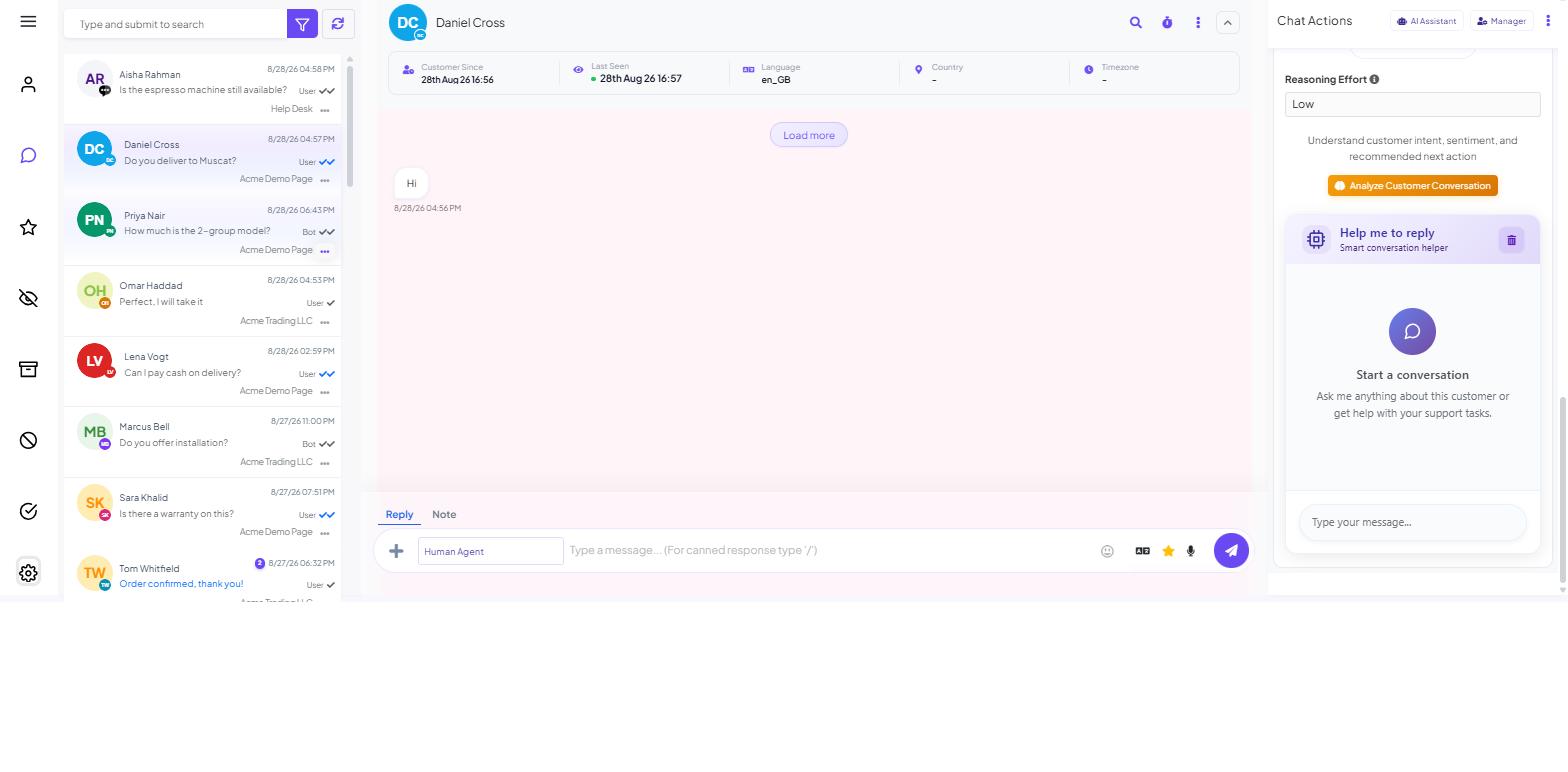 The AI Assistant panel with Help