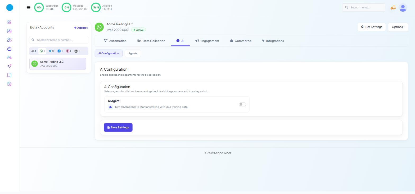 AI Configuration with the AI Agent
