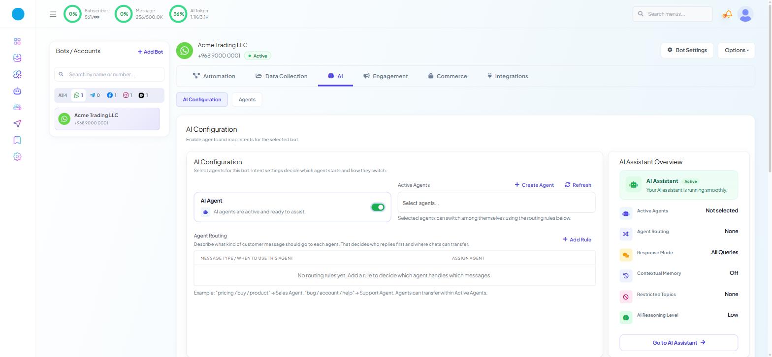 AI Configuration with the AI Agent