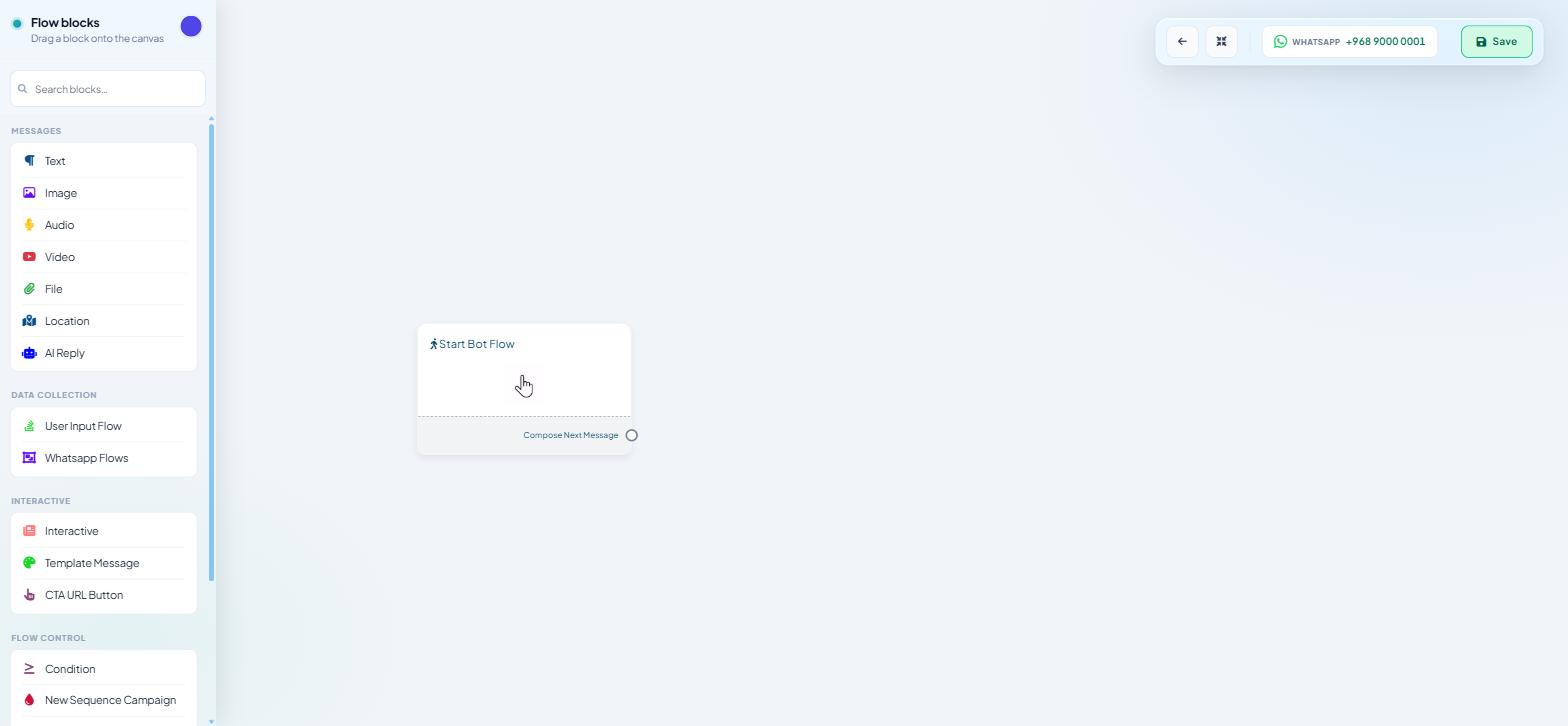 Flow Builder immediately after Create showing