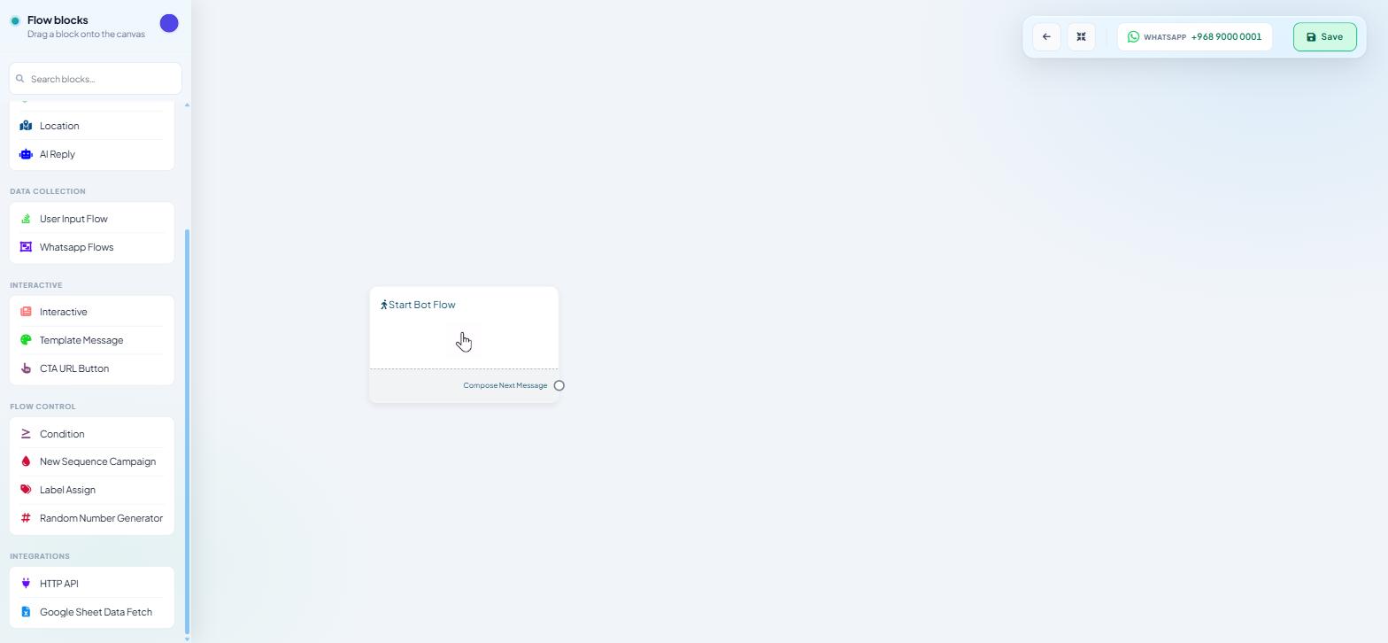Flow Builder for a WhatsApp bot