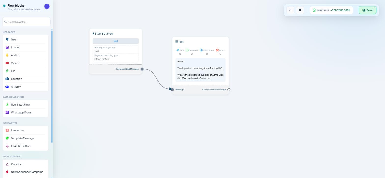 Flow Builder canvas on a demo